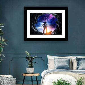 Aliens Planet Cave & Astronaut Wall Art