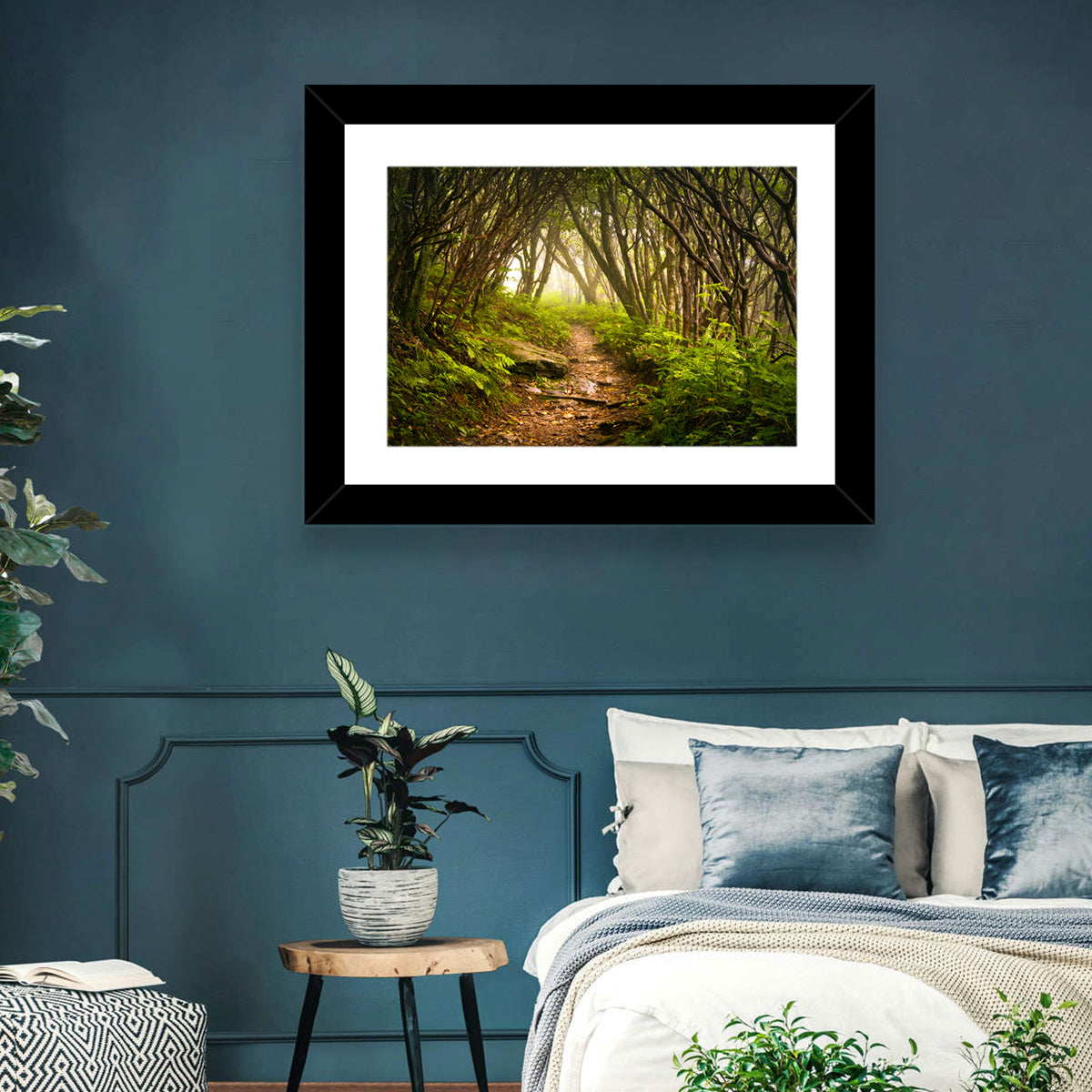 Craggy Gardens Hiking Trail Wall Art in a room, landscape