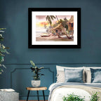 Malaysian Coastal Village at Sunset Wall Art