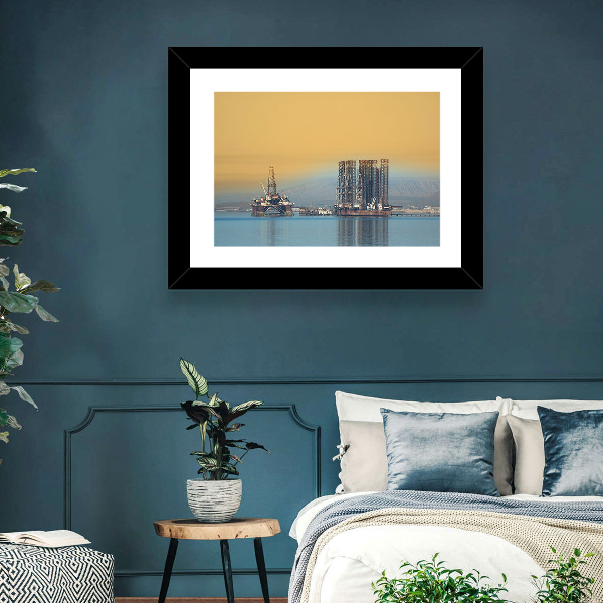 Baku Oil Rigs at Dusk Wall Art
