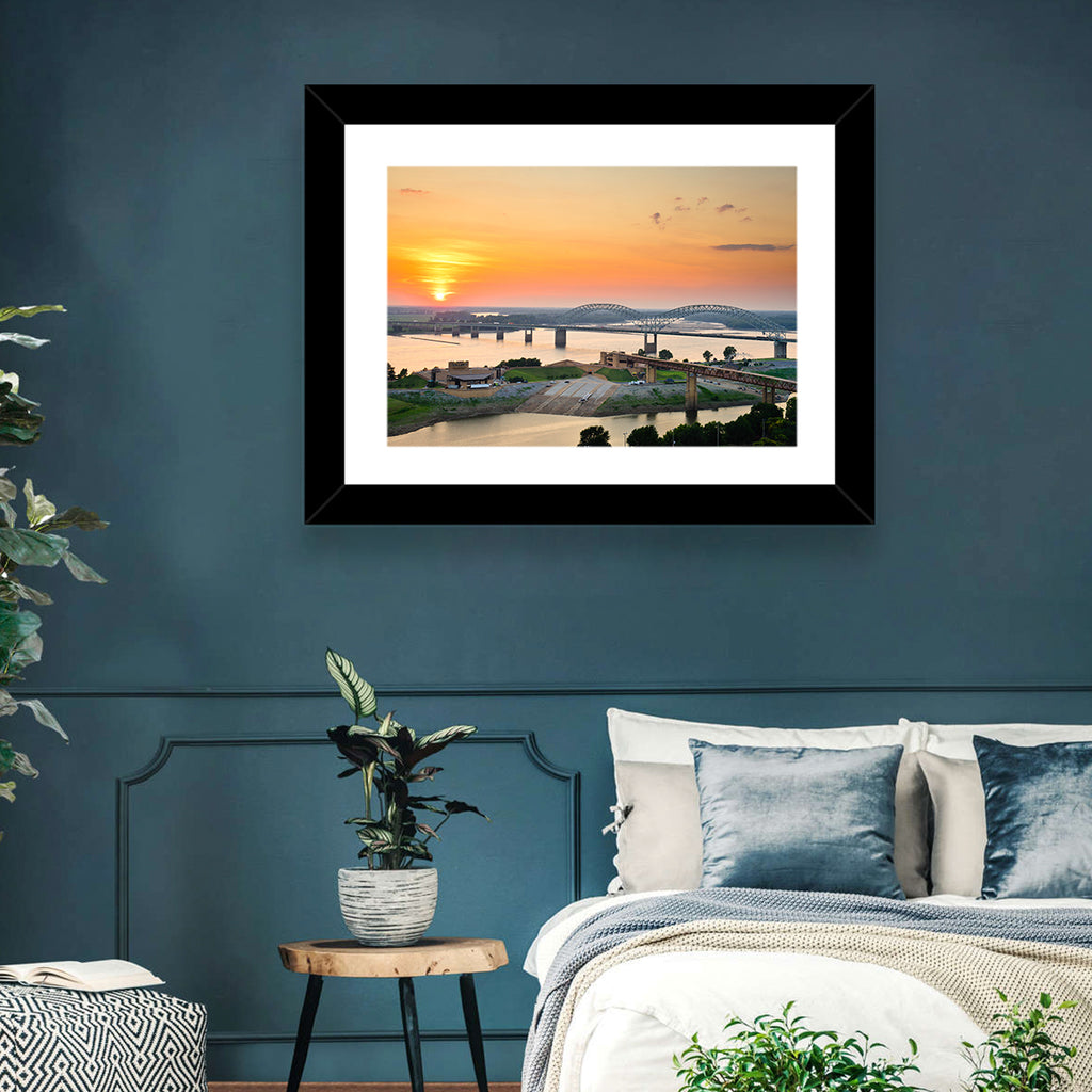 Hernando De Soto Bridge at Sunset Wall Art