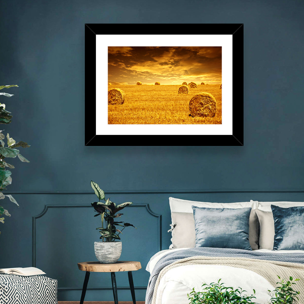 Golden Hour Haystacks Wall Art