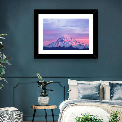 Mount Rainier Alpenglow with Lenticular Cloud Wall Art