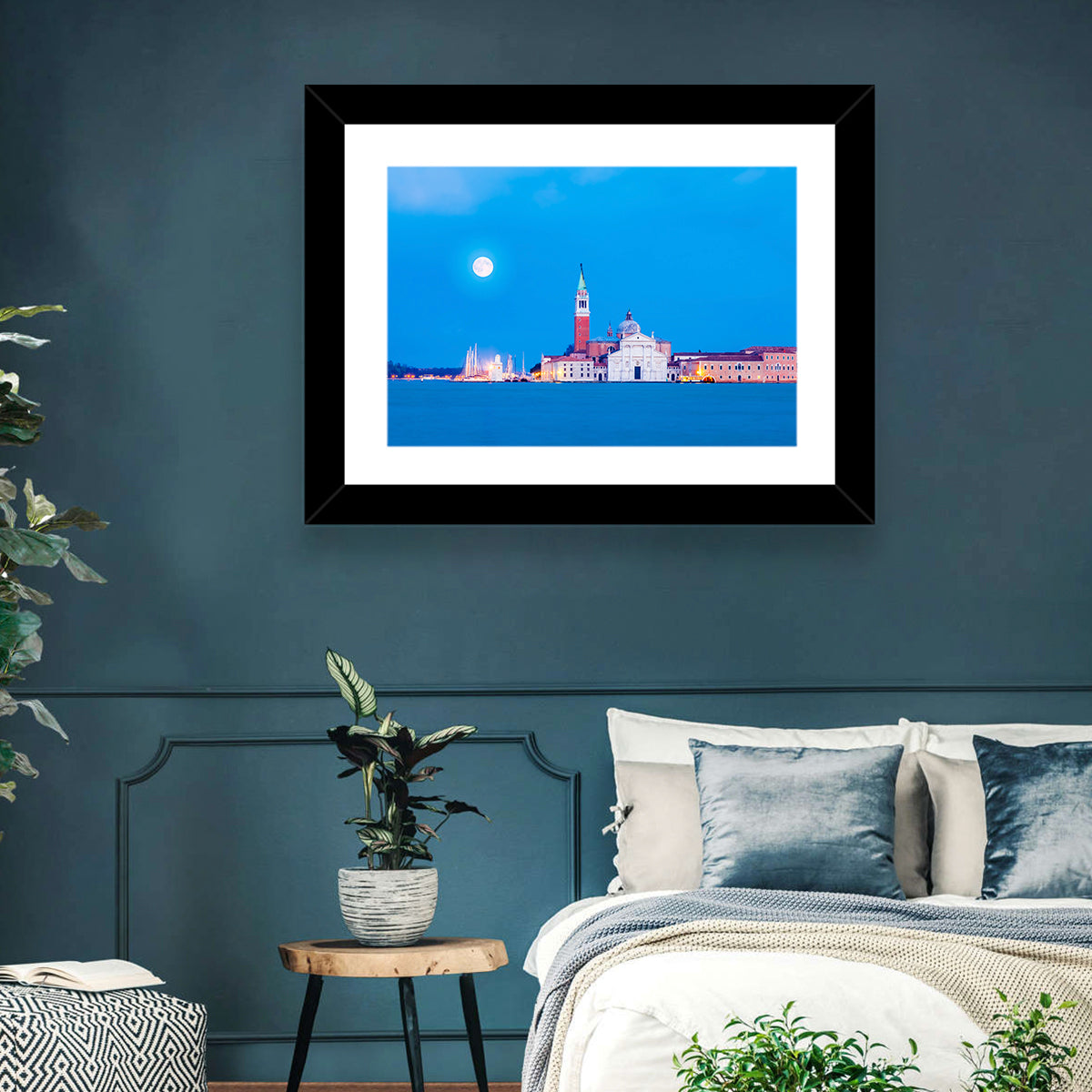 San Giorgio Maggiore Moonlight Wall Art in a room, landscape