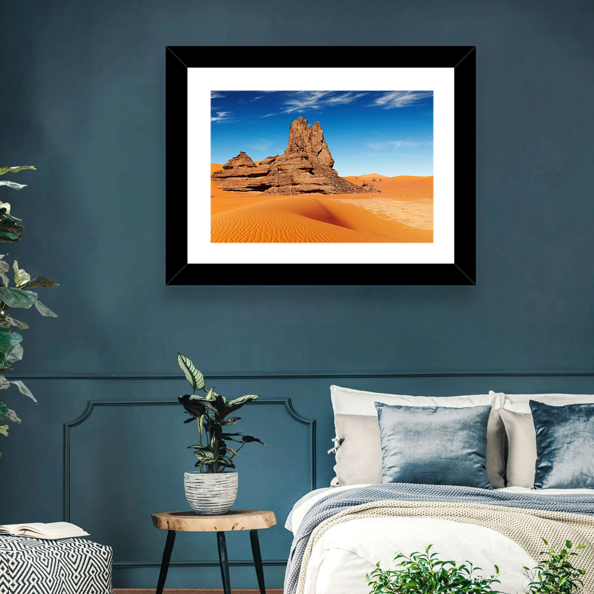 Sahara Rock Formation Landscape Wall Art in a room, landscape