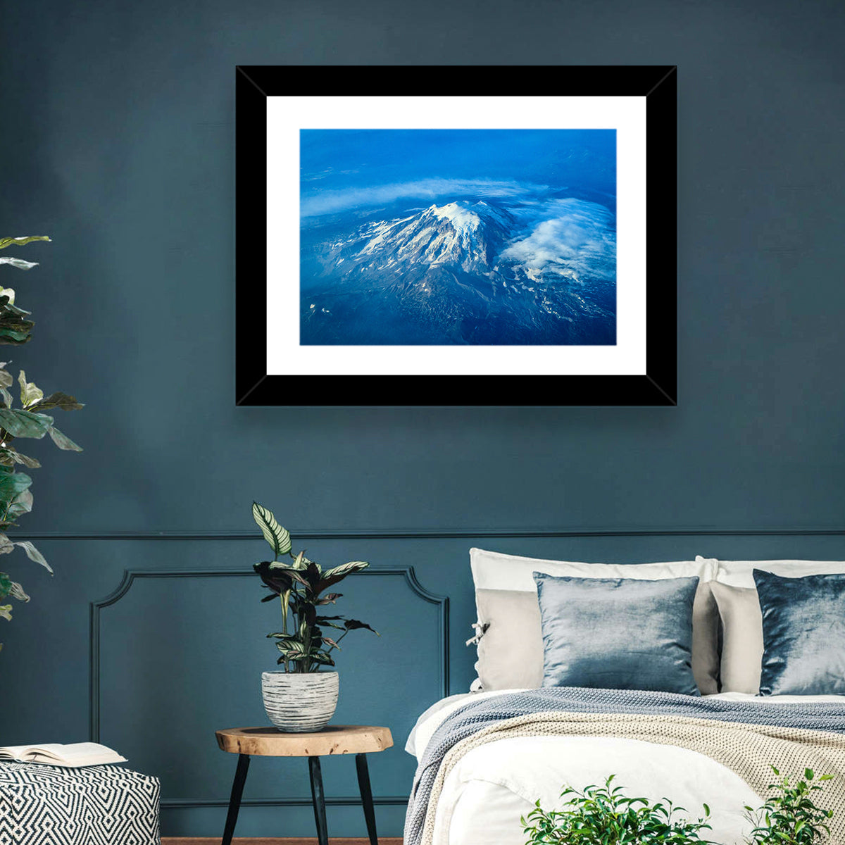 Mount Rainier Above the Clouds Wall Art in a room, landscape