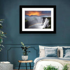 Victoria Falls Rainbow at Dusk Wall Art