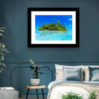 Tropical Island Lagoon Split-level Seascape Wall Art