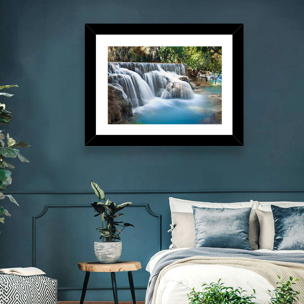 Kuang Si Falls, Luang Prabang Wall Art in a room, landscape