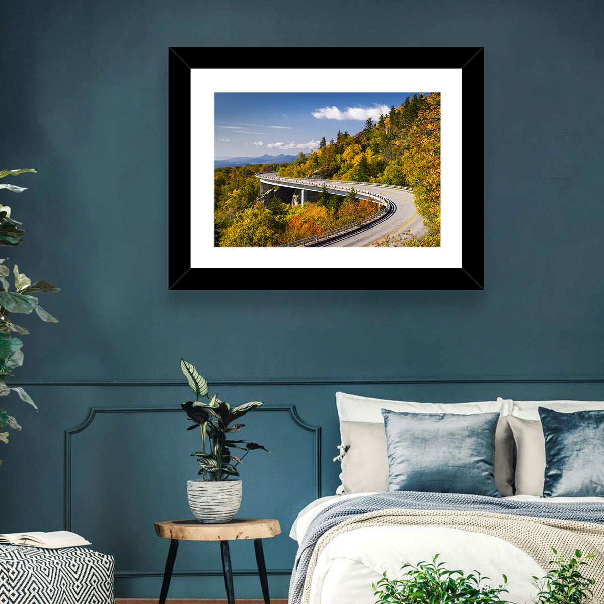 Linn Cove Viaduct at Grandfather Mountain Wall Art in a room, landscape