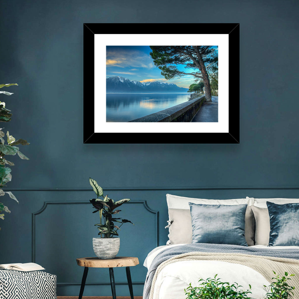 Lake Geneva View from Montreux Wall Art