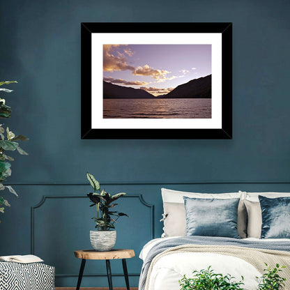 Purple Sunset Over Lake Crescent Wall Art