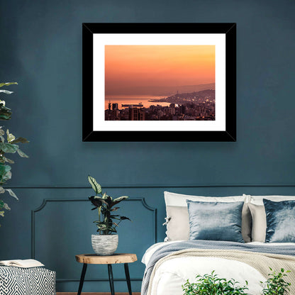 Beirut Sunset Skyline Wall Art