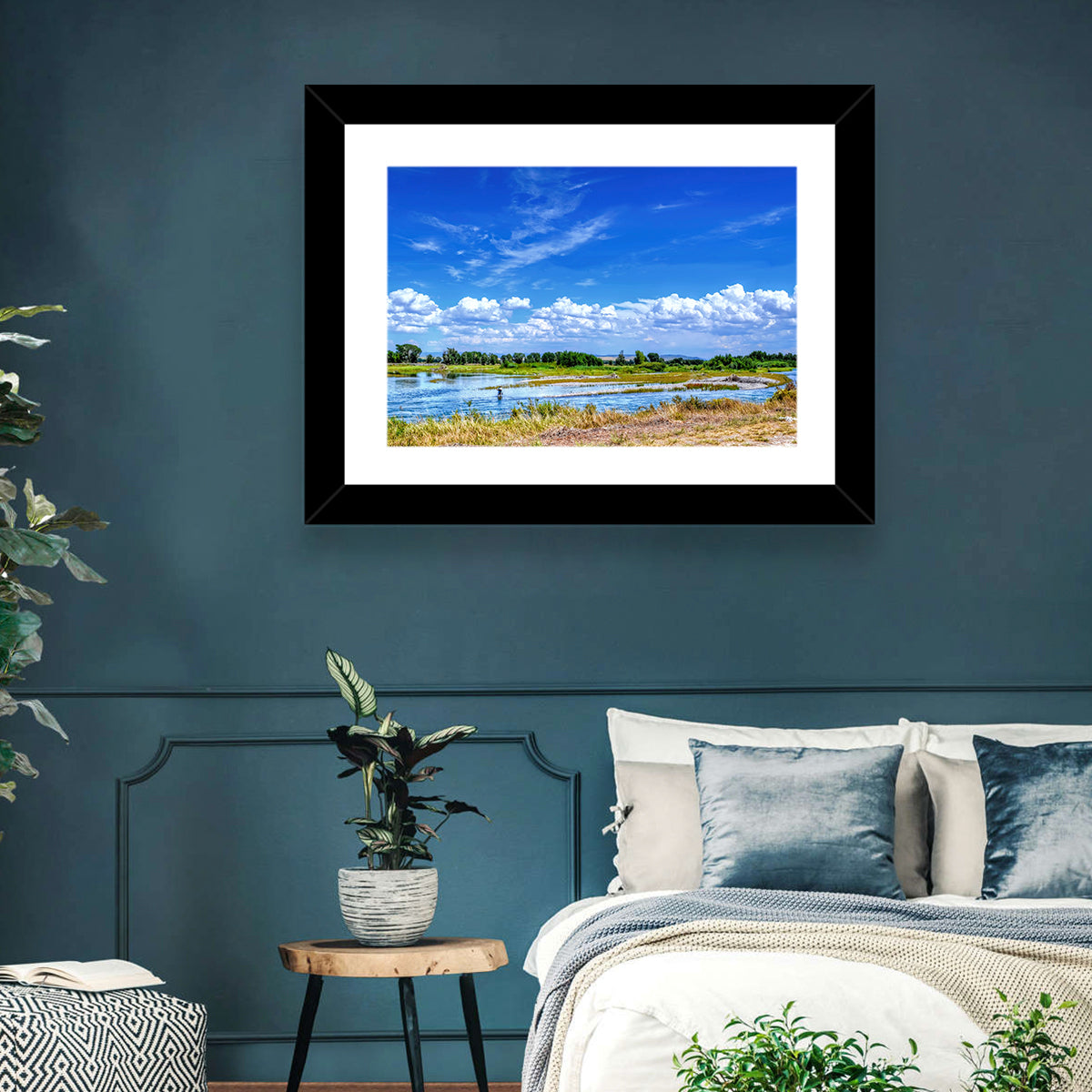 Snake River Fly Fishing, Idaho Wall Art in a room, landscape