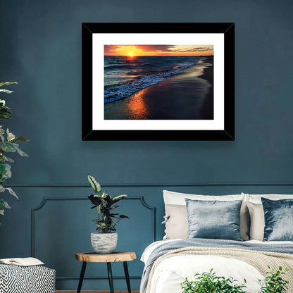 Lake Balkhash Golden Dusk Wall Art