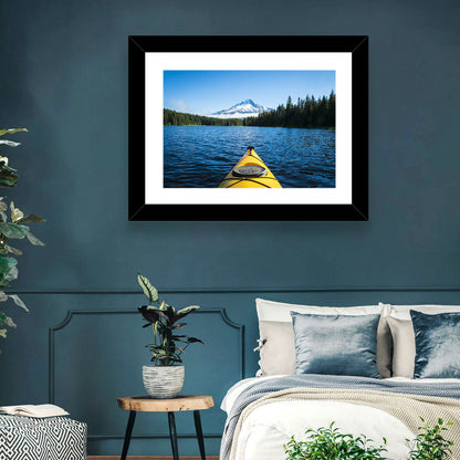 Yellow Kayak at Trillium Lake Wall Art
