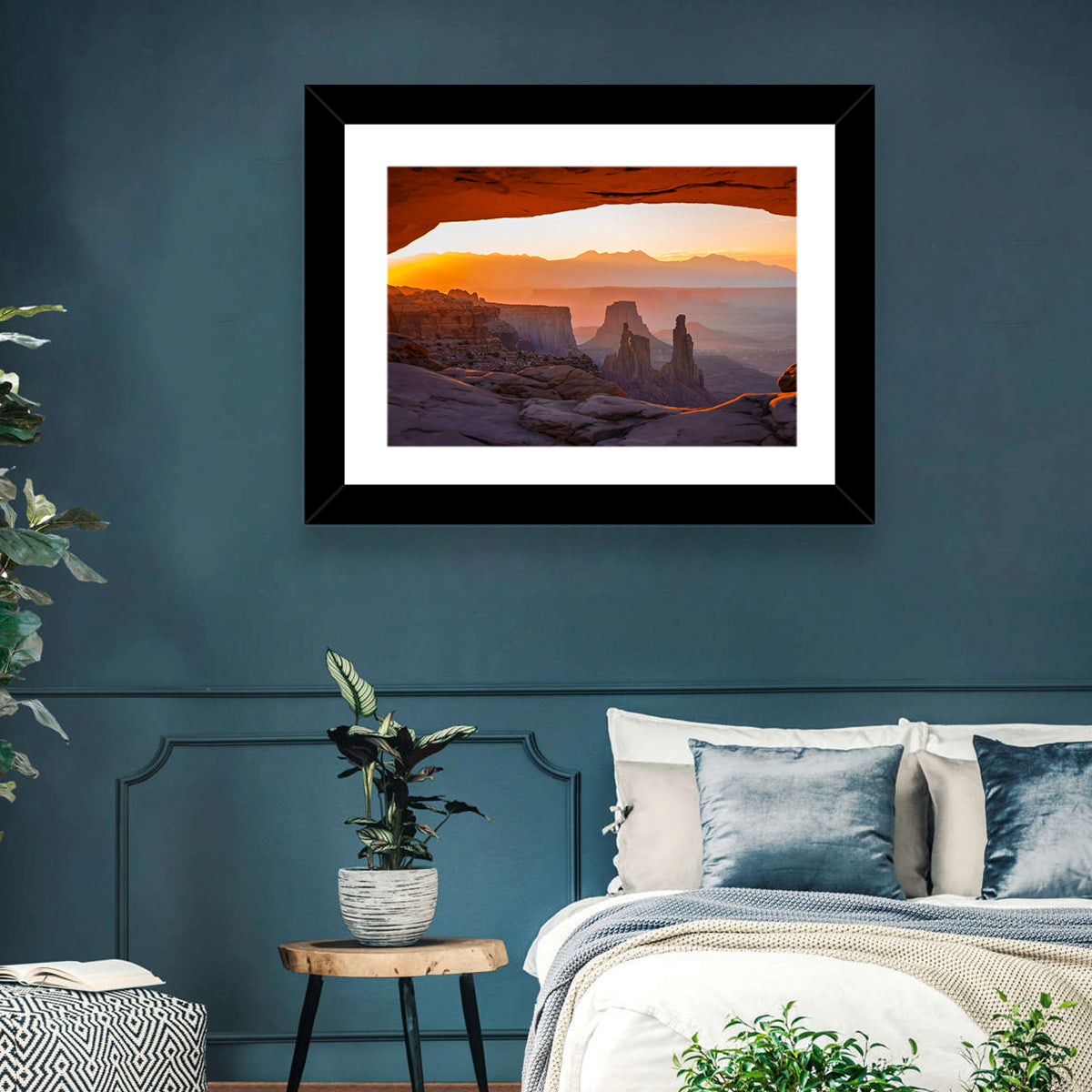 Mesa Arch Sunrise Wall Art in a room, landscape