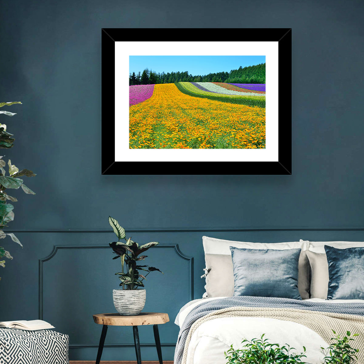 Tomita Flower Fields, Nakafurano Wall Art in a room, landscape