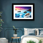 Rocky Beach Sunset Wall Art