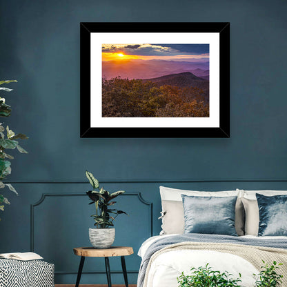 Blue Ridge Sunset Over Autumn Ridges Wall Art
