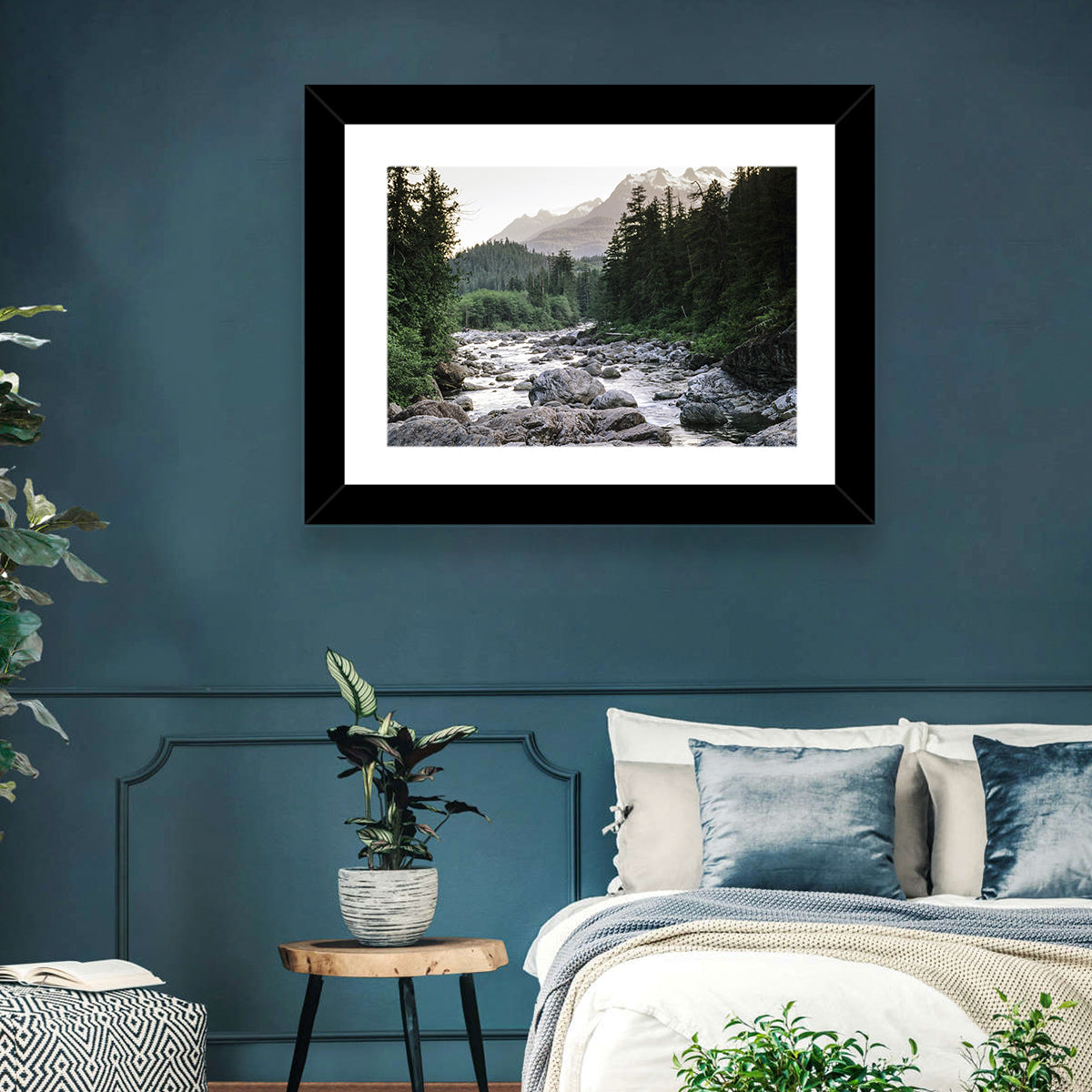 Snake River Mountain View Wall Art in a room, landscape