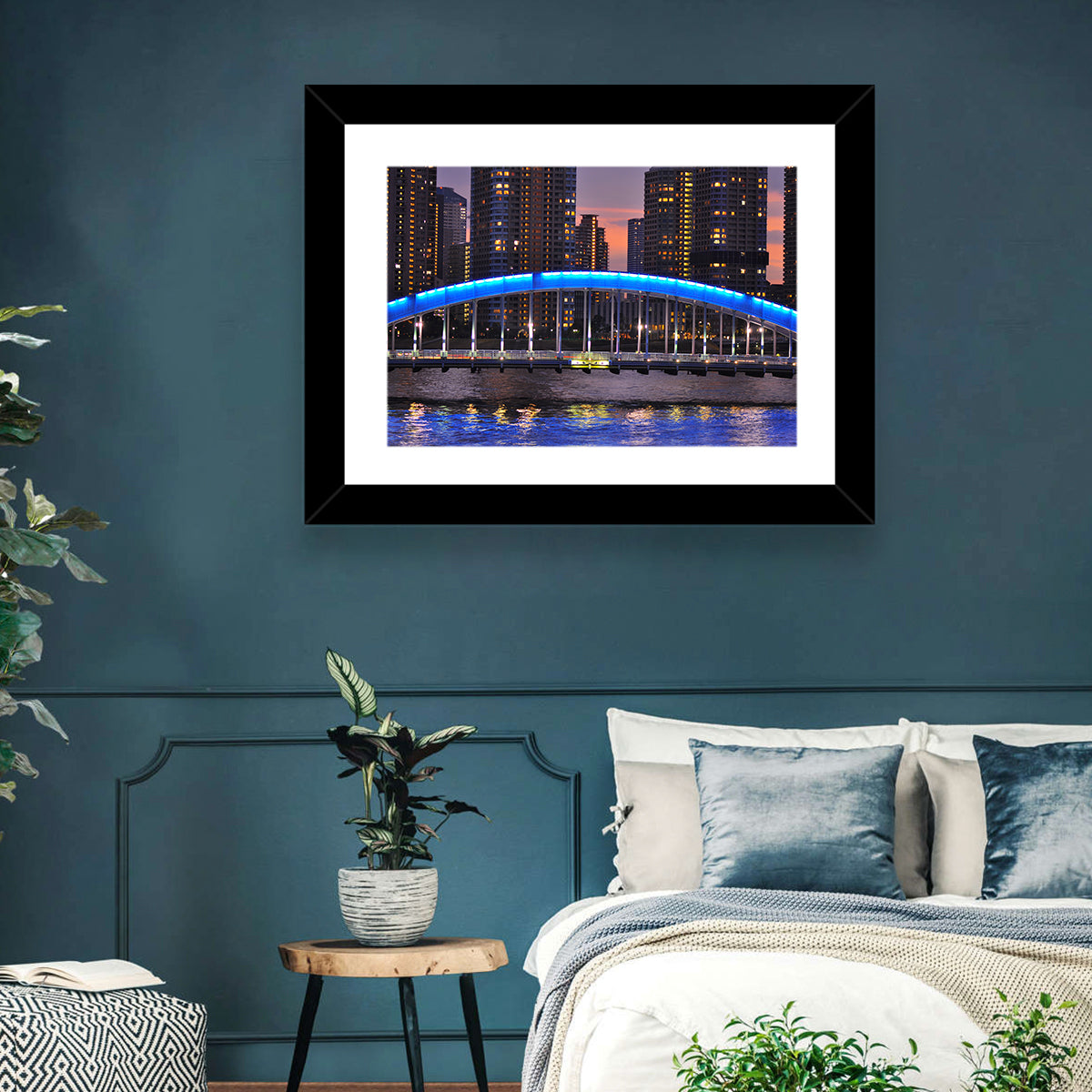 Eitai Bashi Bridge Wall Art in a room, landscape