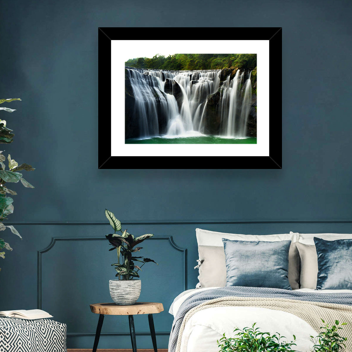 Shifen Waterfall Wall Art in a room, landscape