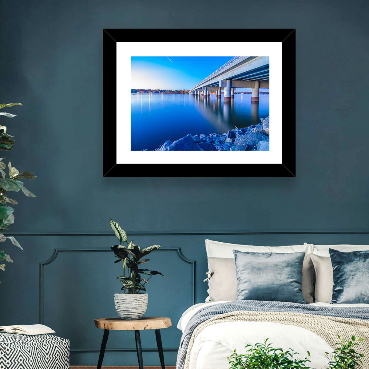Lake Wylie Bridge at Twilight Wall Art