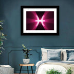 Magenta Pisces Symbol Wall Art