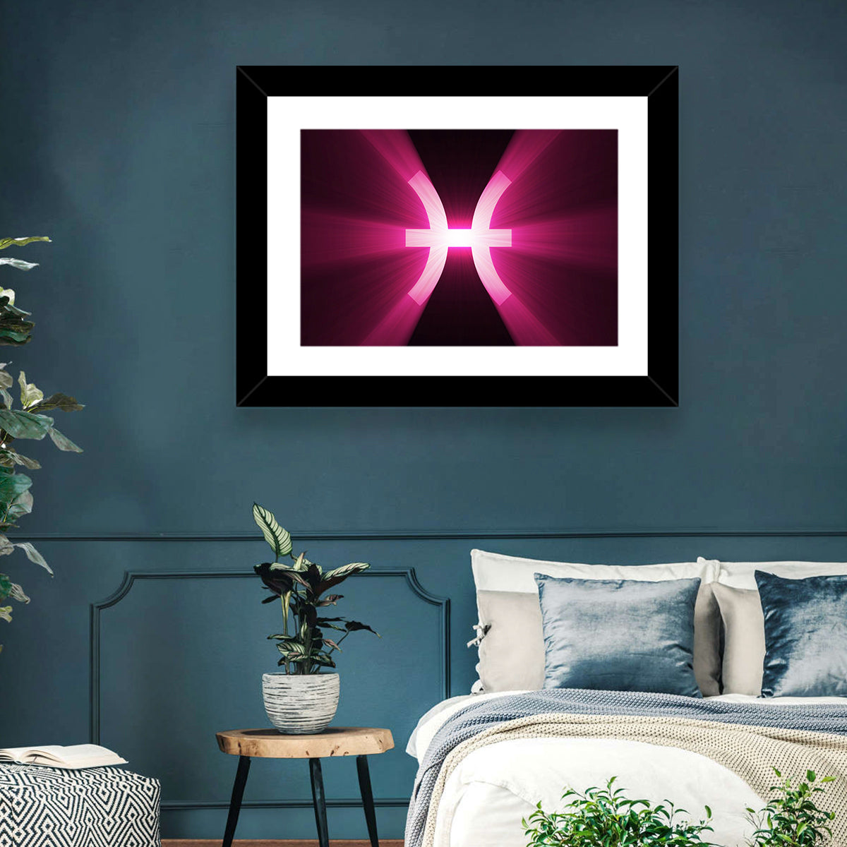 Magenta Pisces Symbol Wall Art