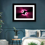 Glowing Pink Cancer Symbol Wall Art
