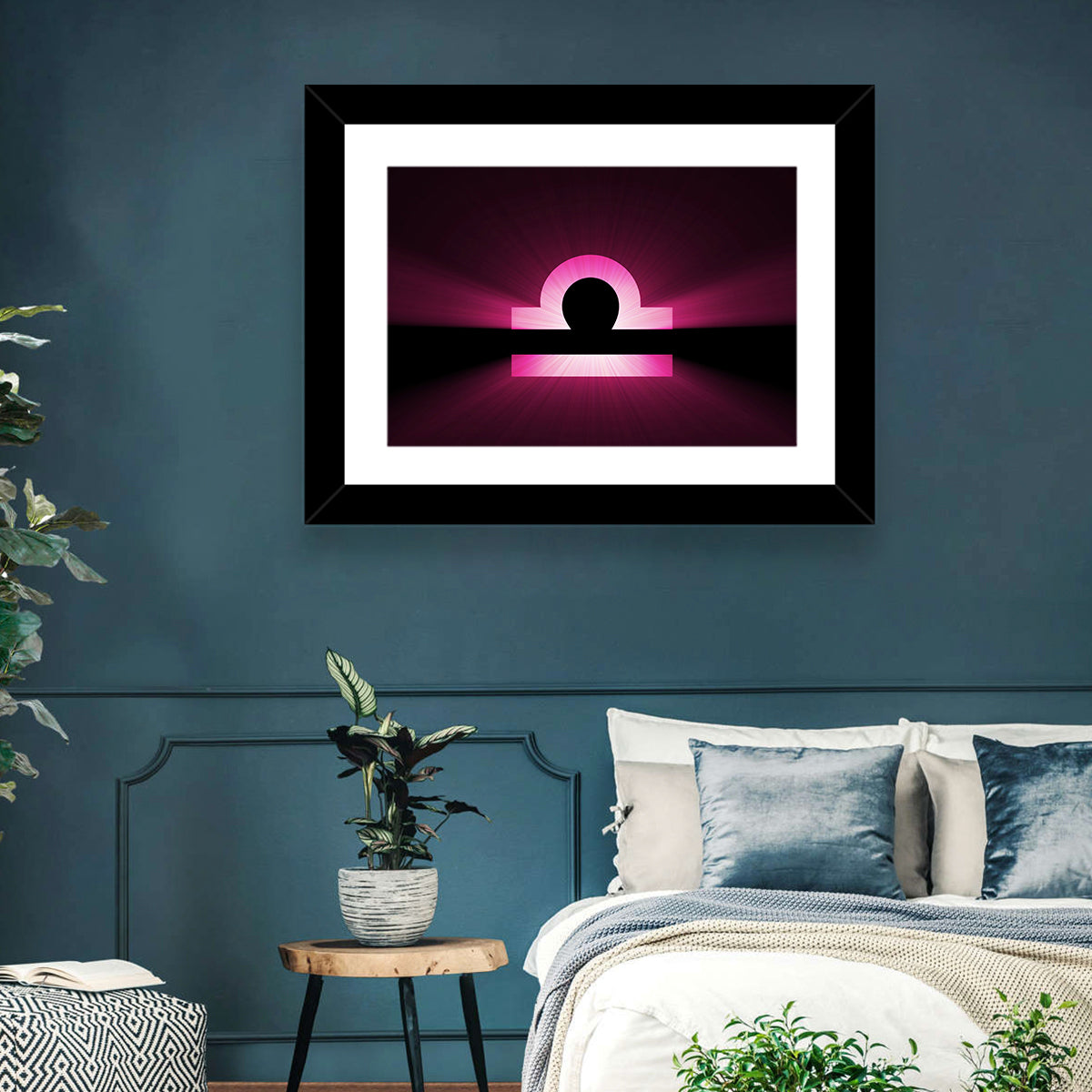 Libra Symbol Neon Glow Wall Art
