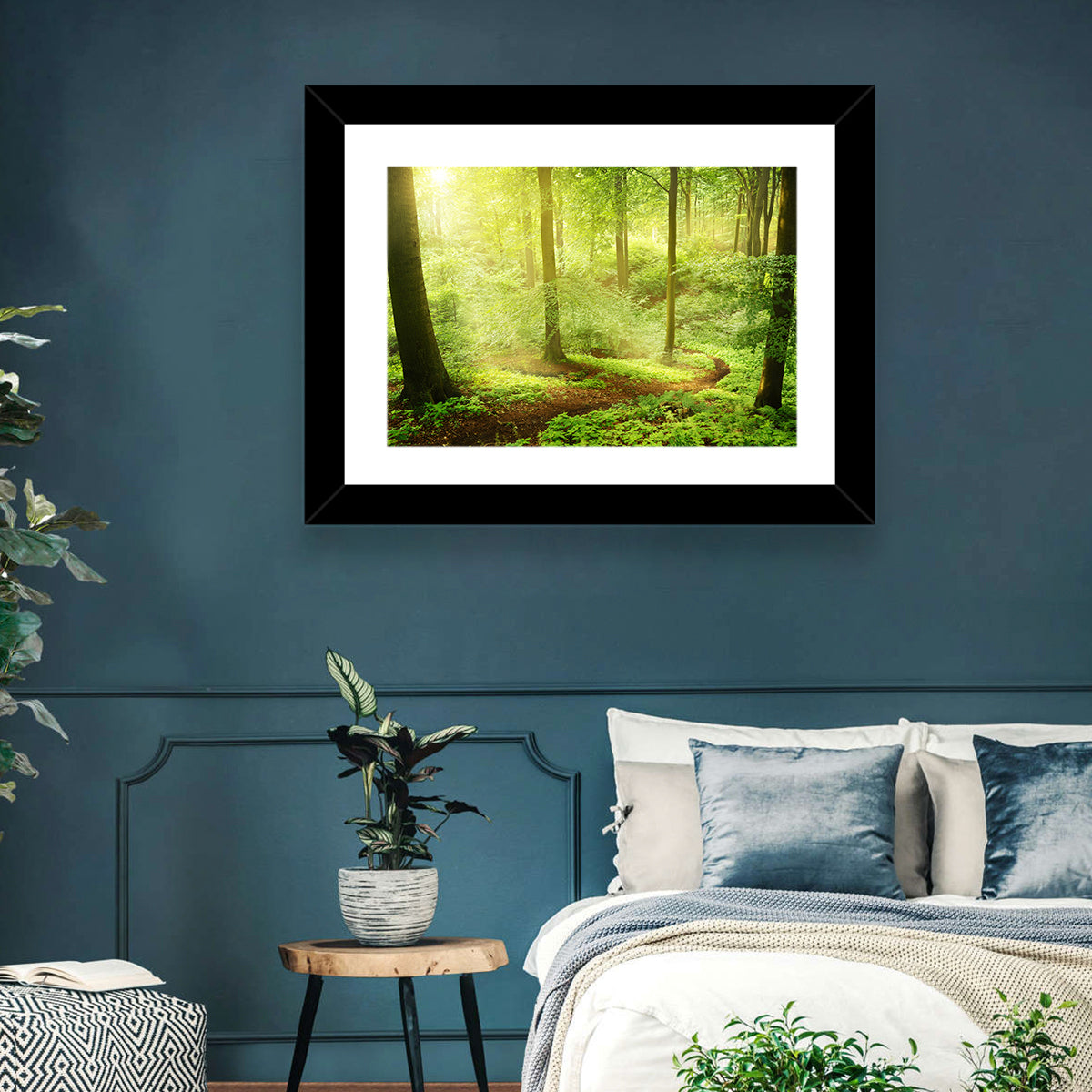 Sunlit Forest Path Wall Art