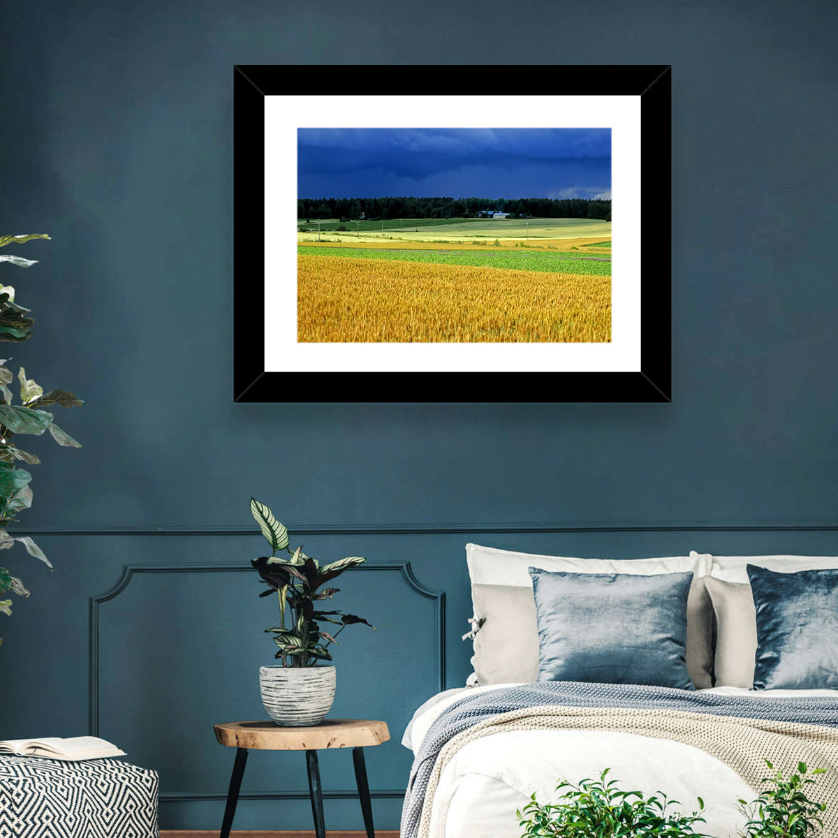 Cornfields Under Stormy Sky Wall Art