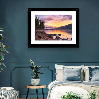 Lake Mcdonald Sunset Reflection Wall Art