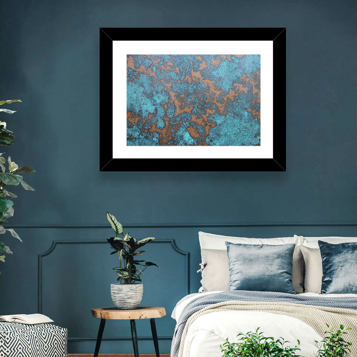 Oxidized Copper Patina Abstract Wall Art