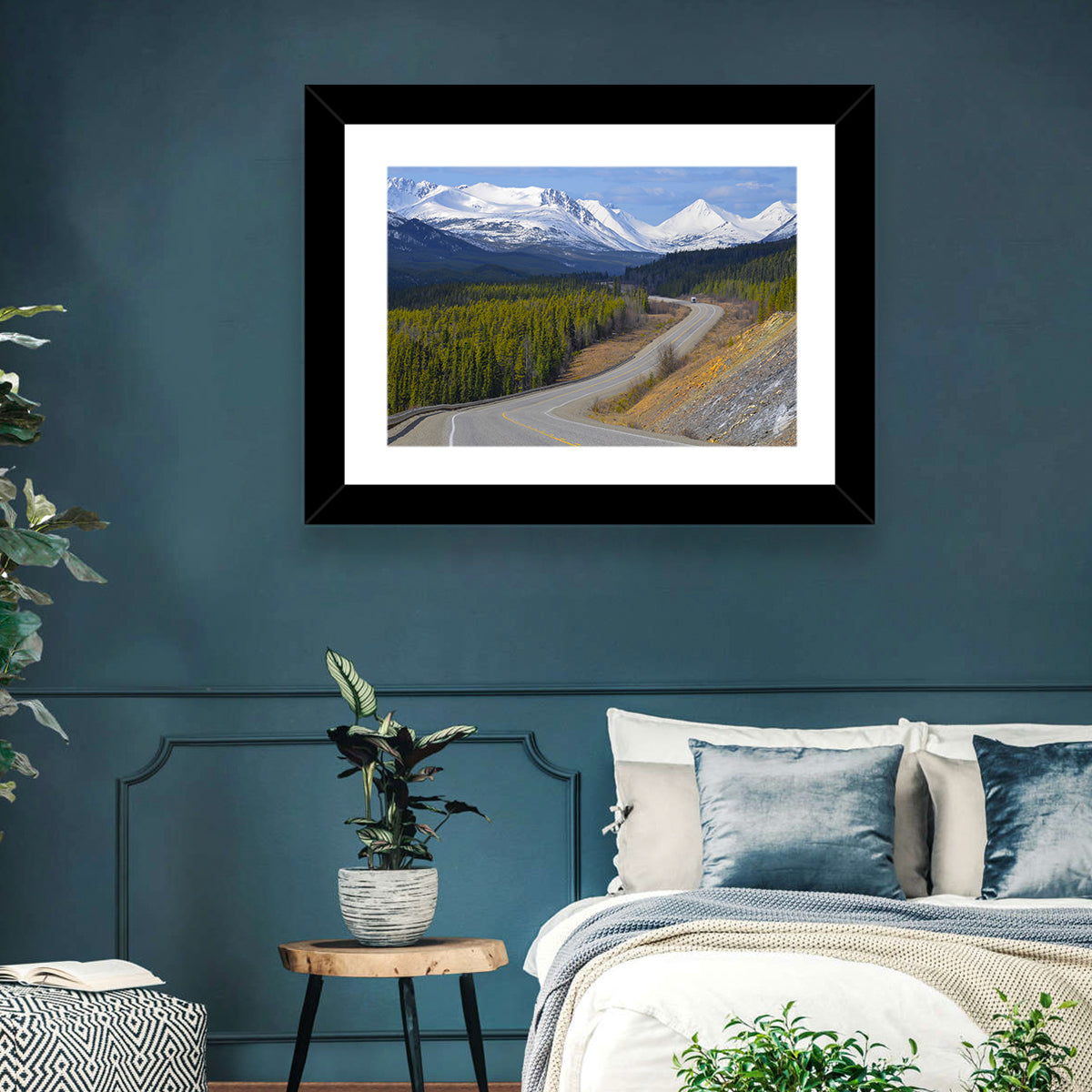 Alaska Highway Winding Road and Rv Wall Art in a room, landscape