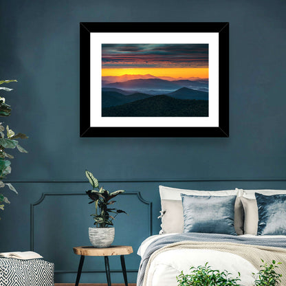 Misty Blue Ridge Sunrise North Carolina Wall Art