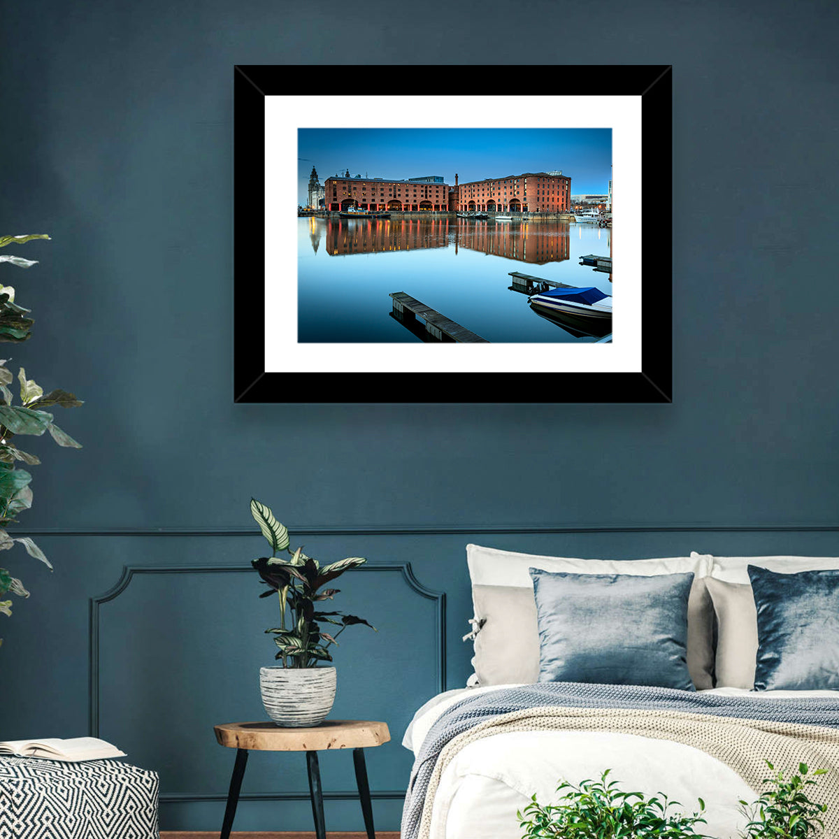 Royal Albert Dock Reflections, Liverpool Wall Art in a room, landscape