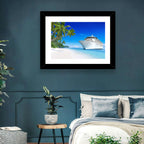 Cruise Ship Beside Tropical Beach Wall Art