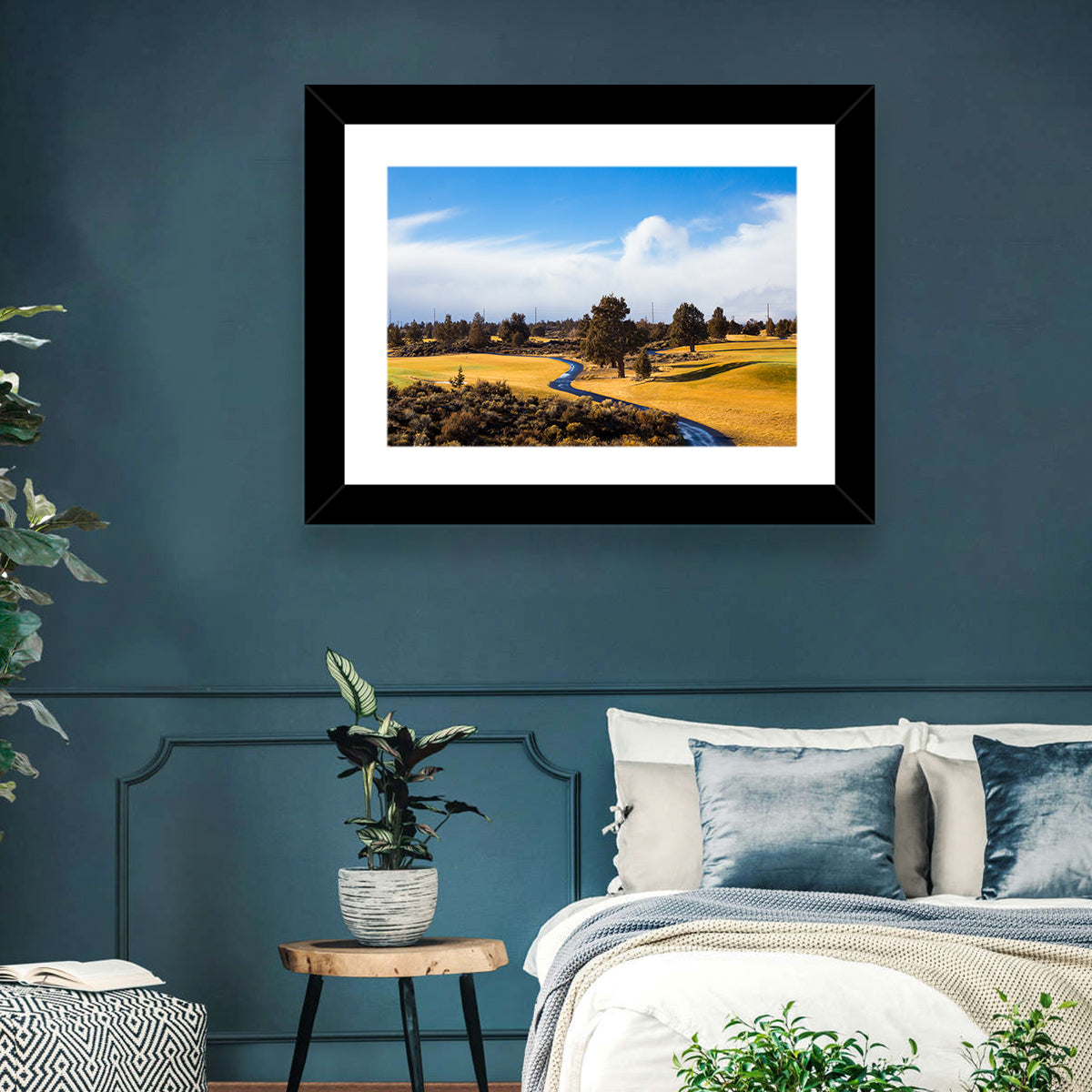 Central Oregon Golf Course with Winding Path Wall Art in a room, landscape
