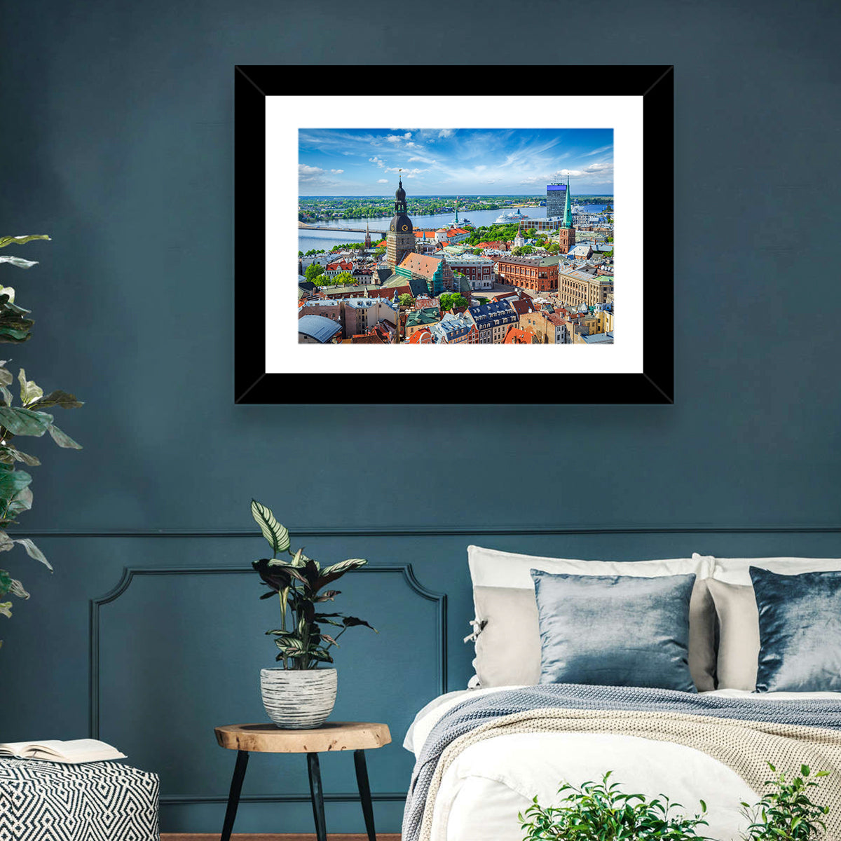 Riga Cityscape Wall Art in a room, landscape