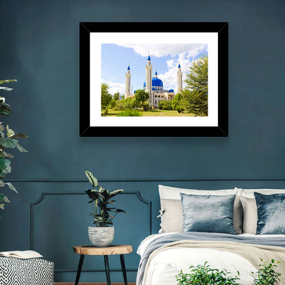 Blue Domed Mosque with Golden Minarets Wall Art