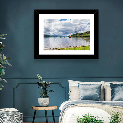 Bala Lake Sailboat Reflection Wall Art