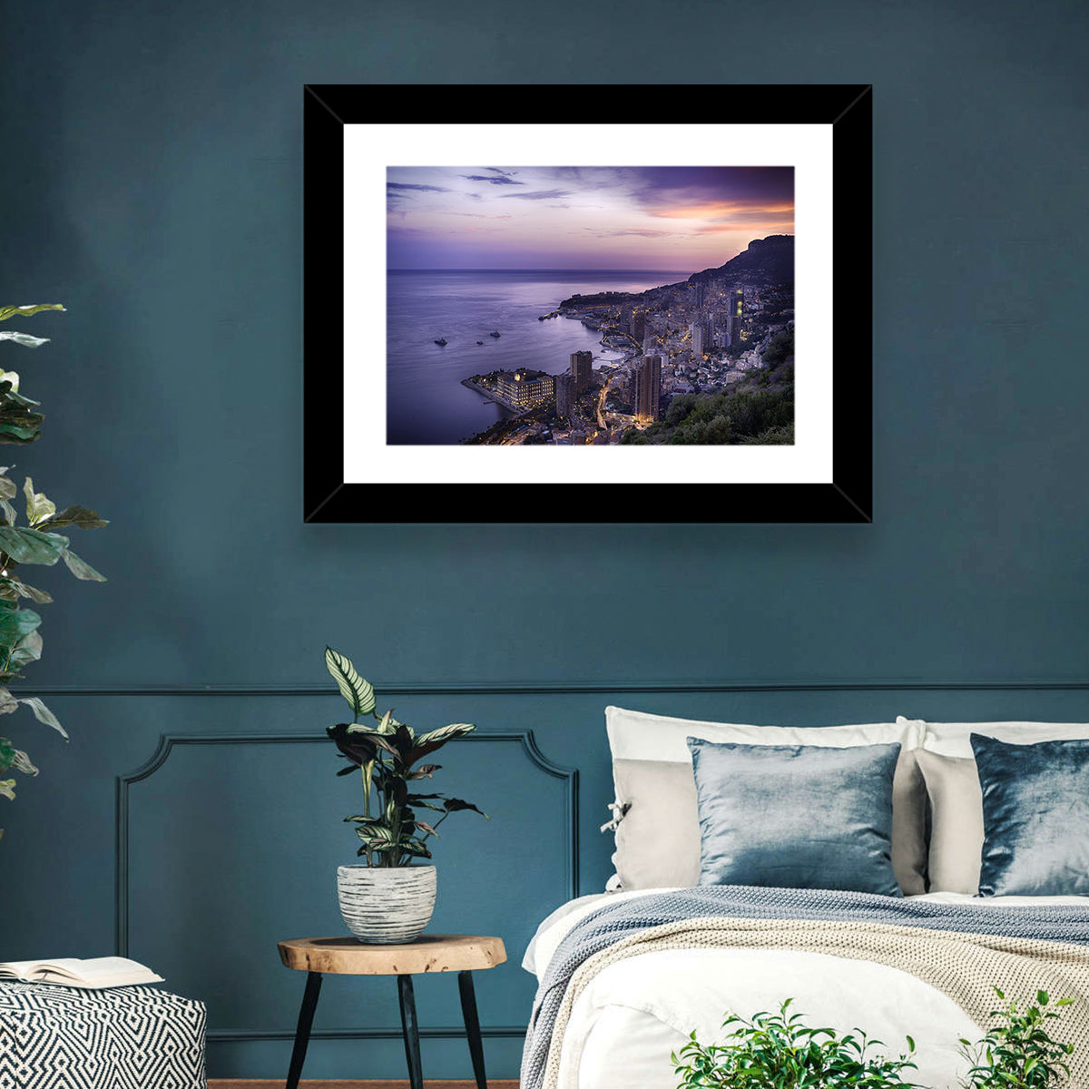Monte Carlo at Dusk Wall Art in a room, landscape