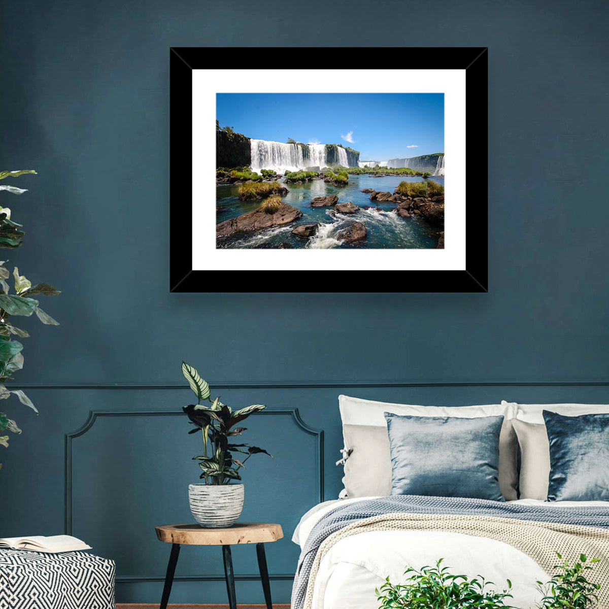 Iguazu River and Falls, Foz Do Iguaçu Wall Art in a room, landscape