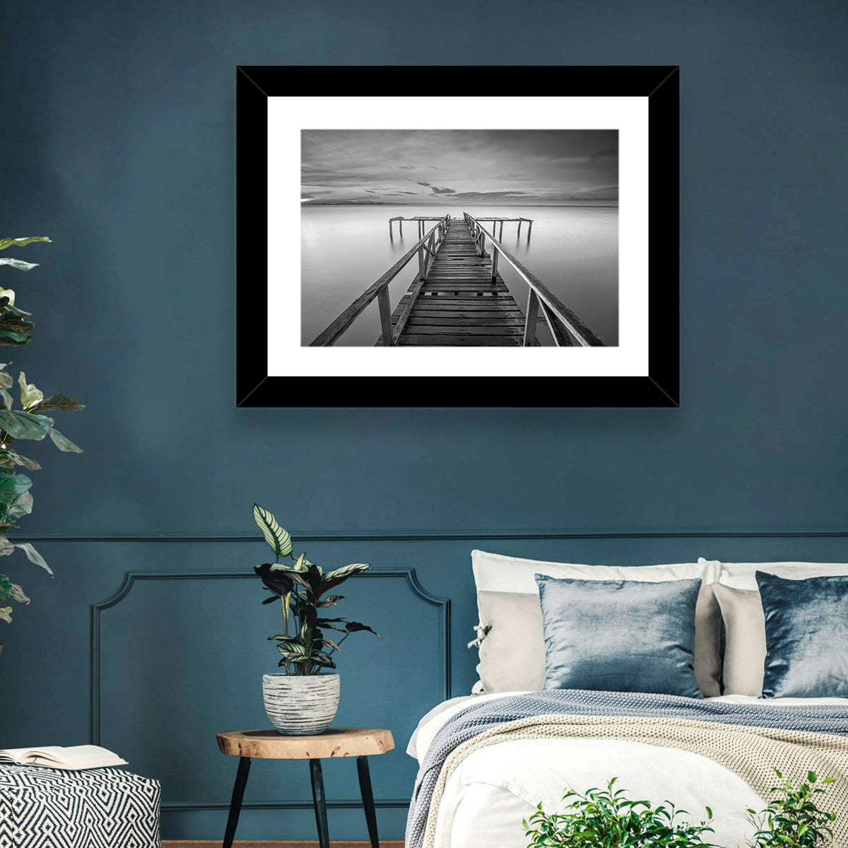 Teluk Tempoyak Jetty at Dusk Wall Art in a room, landscape