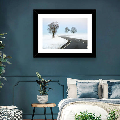 Foggy Winter Road Wall Art