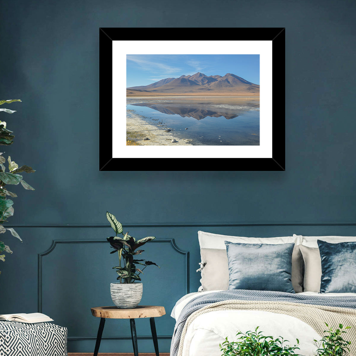 Sur Lipez Salt Lake Reflection Wall Art in a room, landscape