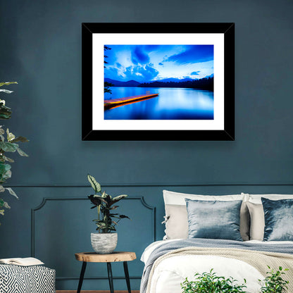 Lake Santeetlah Pier at Dusk Wall Art